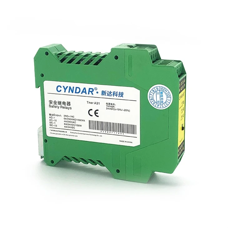 Tner -A31 Safety Relay - Dual -Kanal mit 3 Sicherheitskontakten und 1 Hilfskontakt